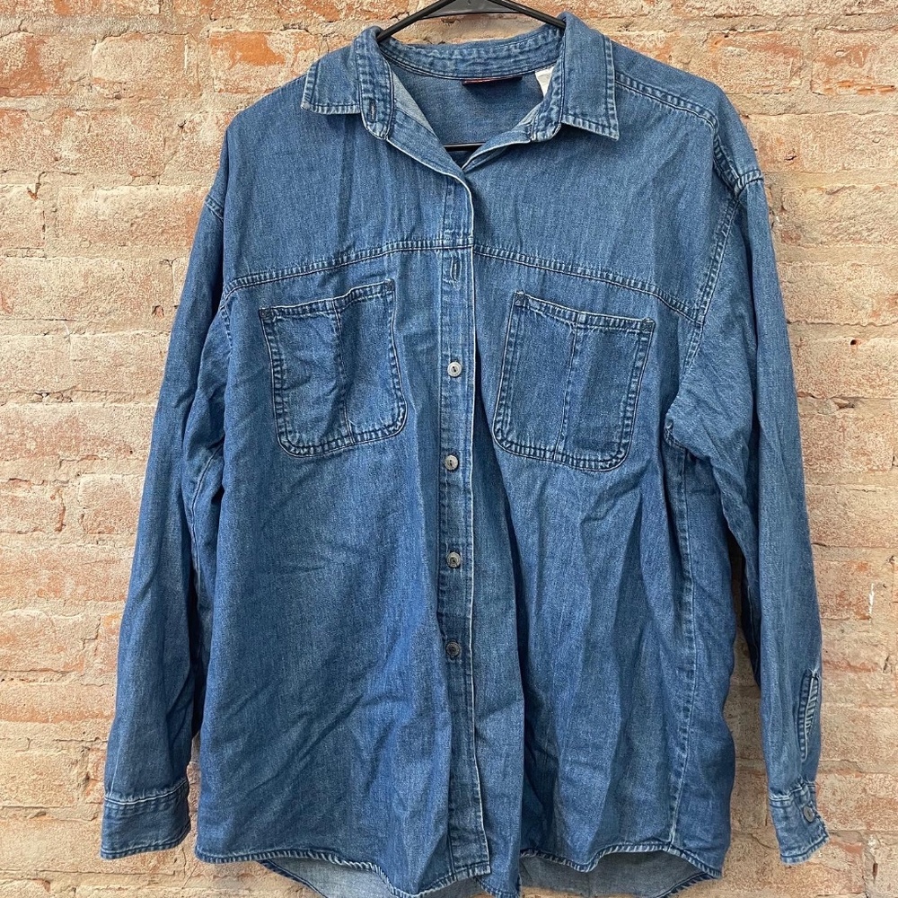 Faded Glory Denim Button Down Shirt